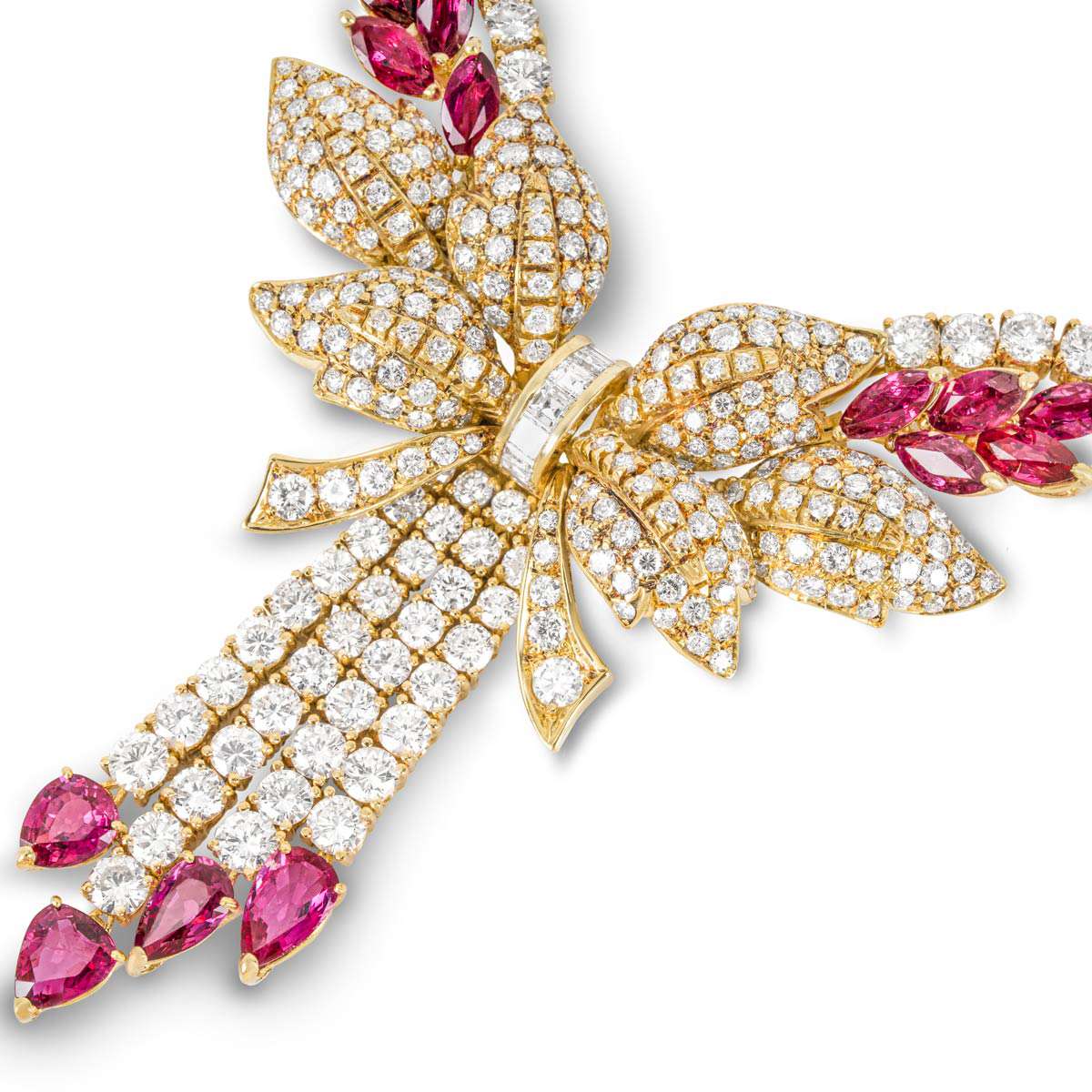Yellow Gold Ruby & Diamond Necklace